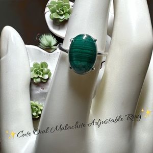 ✨Cute Oval Malachite Adjustable Ring✨